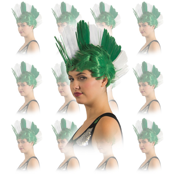 St Patricks Day Irish Mohawk Wig 12PK  6029D