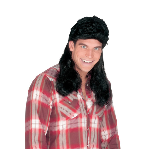 Black Mullet Wig 12 PACK 6040D
