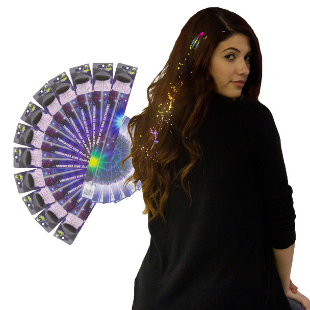 Rainbow Starlight Fiber Optic Hair Extensions Dozen 6164D