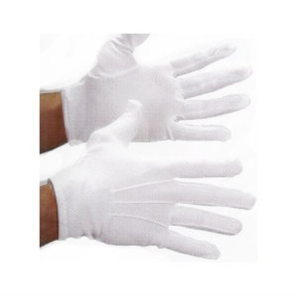 Parade Gloves White Stitched  w/ SNAPS Adult PAIR Standard 9” Men & Women 5020