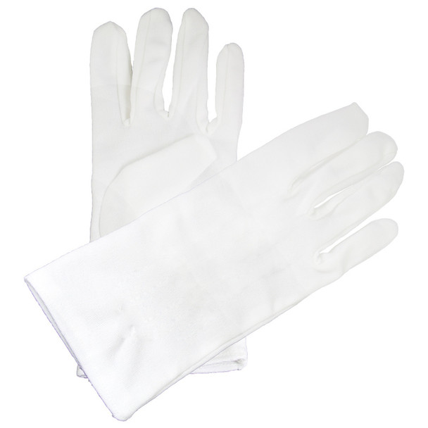 Adult White Gloves Bulk Stitched 9" Length Stretch Standard Size Men & Women 5032D