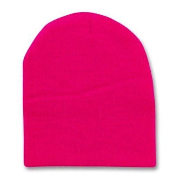 Short Beanie Hat Hot Pink 5742