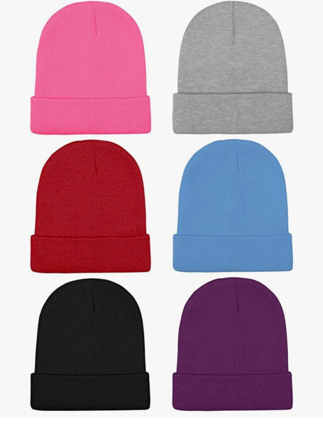 Kids Winter Beanies Acrylic Knit Stretchy Beanies Caps for Boys and Girls 