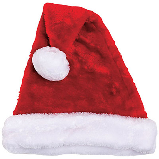 Santa Hat Plush Adult Bulk 1443D 12 PACK