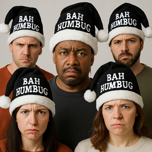 Bah Humbug Black Santa Hat 5983