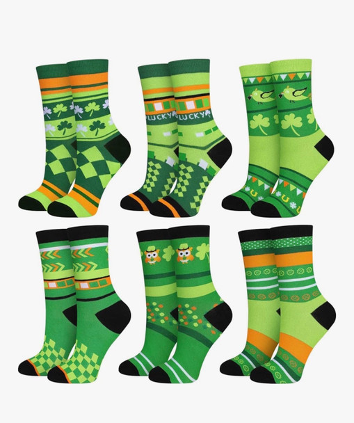 St Patricks Shamrock Socks Bulk Wholesale 10"  8175