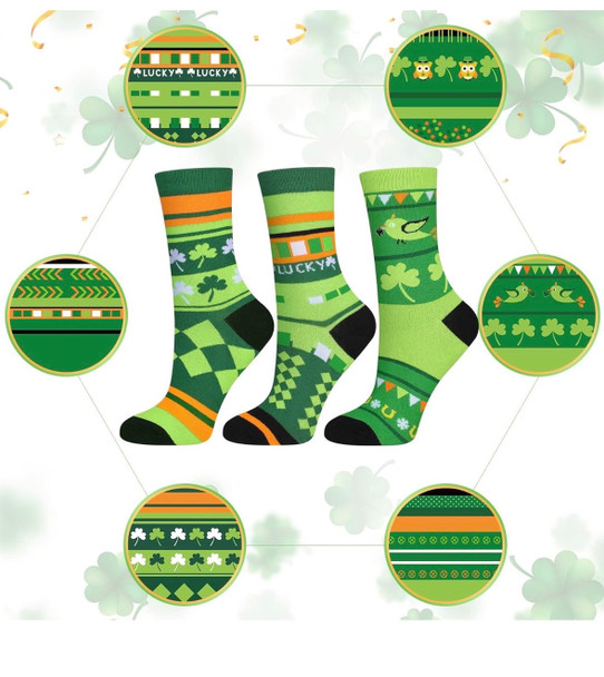 St Patricks Shamrock Socks Bulk Wholesale 10"  8175
