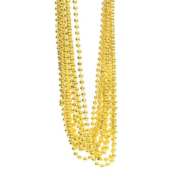 Mardi Gras Beads Gold 12mm Bulk 12 PK 9902