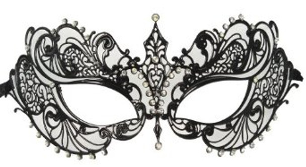 Filigree Black Mask Laser Cut Venetian Masquerade Mardi Gras 9229