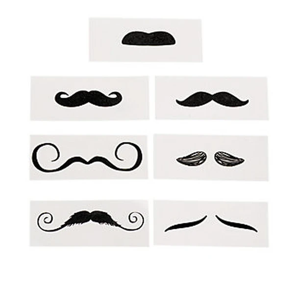 Mustache Tattoo Life-Size Assortment 12 PK 9278D
