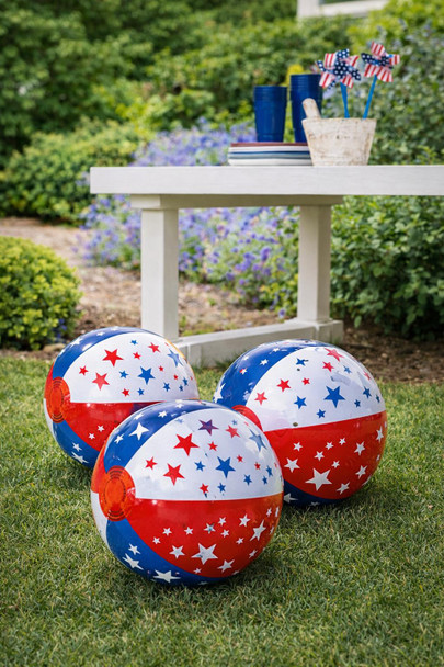 BEACH BALLS BULK PATRIOTIC 12" STANDARD SIZE 3377D