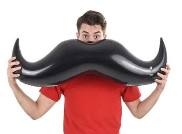 Black 40" Mustache Inflate 12 PACK WS6692D