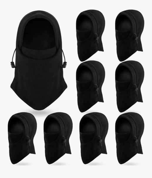 Bulk Black Balaclava 8 PACK Adjustable | Polar Fleece Adult WS3063D