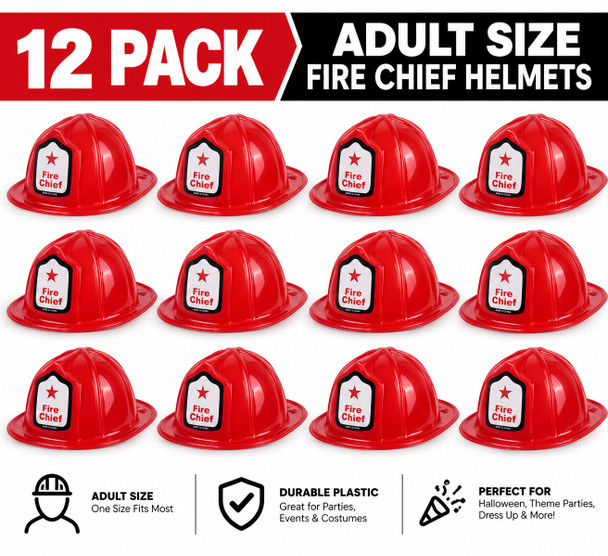 Fireman Helmet Wholesale | Adult Hat Deluxe 23" Standard 12 PACK WS5954D