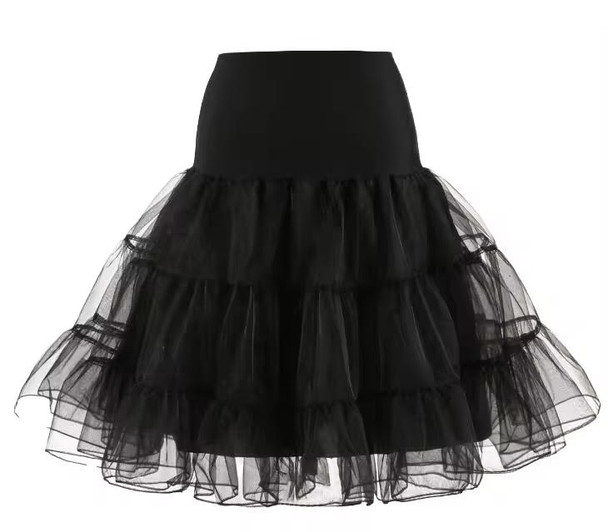 Black Petticoat Wholesale | Black Petticoat Bulk | Double Layer Tulle 12 PACK  | WS8218D
