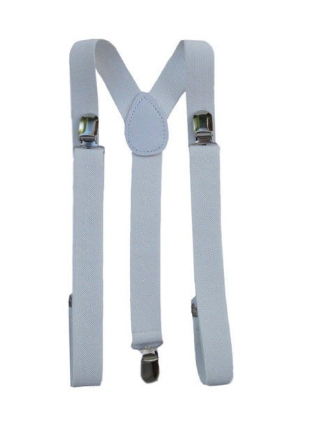 White Suspenders Wholesale Bulk Clip On Elastic 12 PACK WS1288D