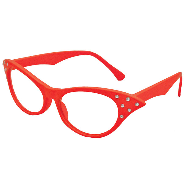 12 PACK Red Rhinestone Cat Eye Glasses WS1190D