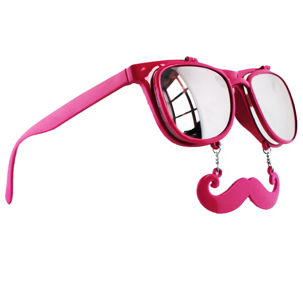 Flip Up Mustache Sunglasses Hot Pink 7401