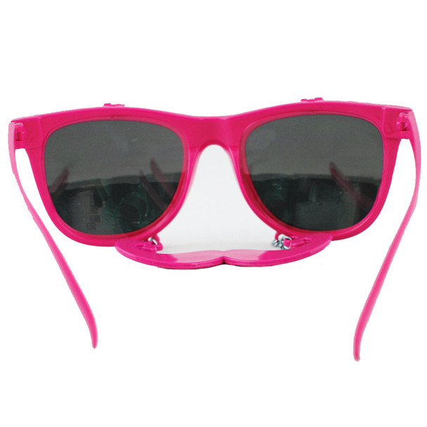 Flip Up Mustache Sunglasses Hot Pink 12PK WS7401