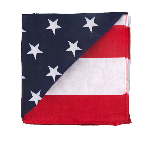 12 PACK American Flag Bandanna 22" Square Standard 100% Cotton 1973D