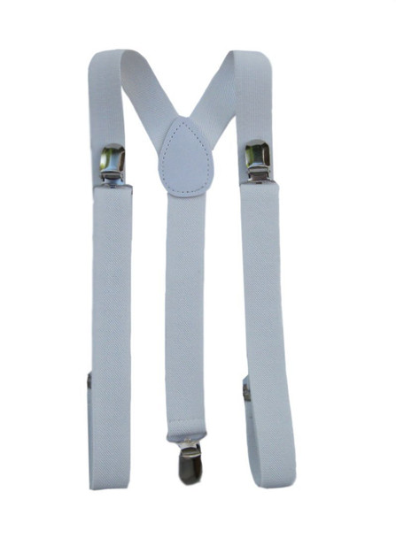 White Suspenders Bulk Wholesale Clip On Elastic 1288D