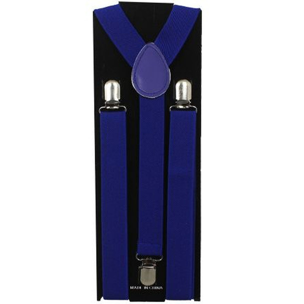 Blue Suspenders Bulk Wholesale Clip On Elastic 1292D