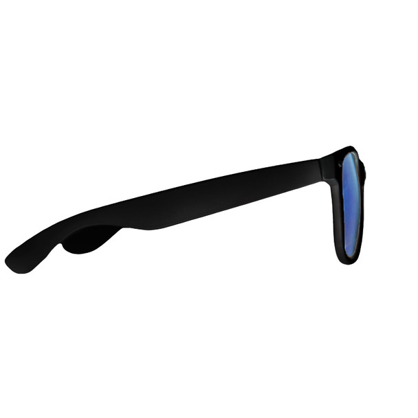 Blue Mirror Lens Black Frame Sunglasses 1065D