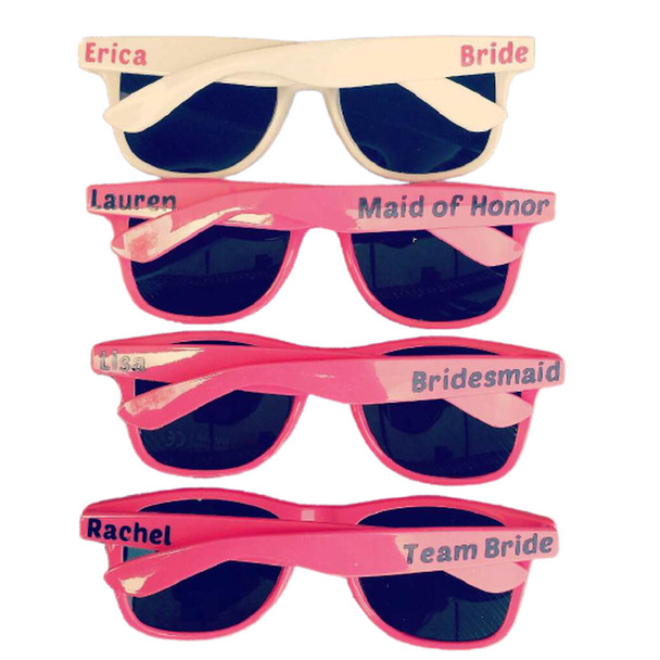 Custom Vintage 80 Style Sunglasses - for Weddings, Bachelorette, Theme Parties (Fonts in Picture Gallery)