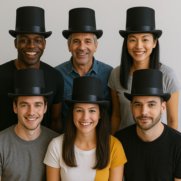 Top Hat Black Felt 1350D