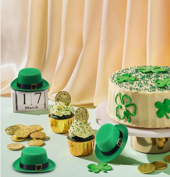 St Patricks Green Glitter Mini Top Hat Bulk Wholesale 12 PACK 38500