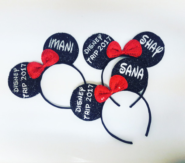 Custom Minnie Ears, Custom Mickey Ears For Birthday, Cheer Teams
