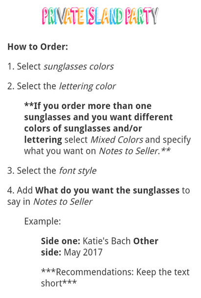 Custom Bridal Party Sunglasses  | Wedding Bridal Party Sunglasses | 15045 (Fonts in Picture Gallery)