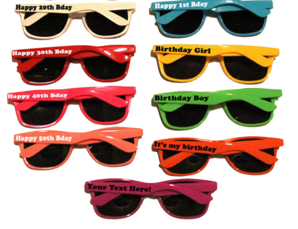Customized Happy Birthday Sunglasses  | Custom Birthday Sunglasses | 15046 (Fonts in Picture Gallery)