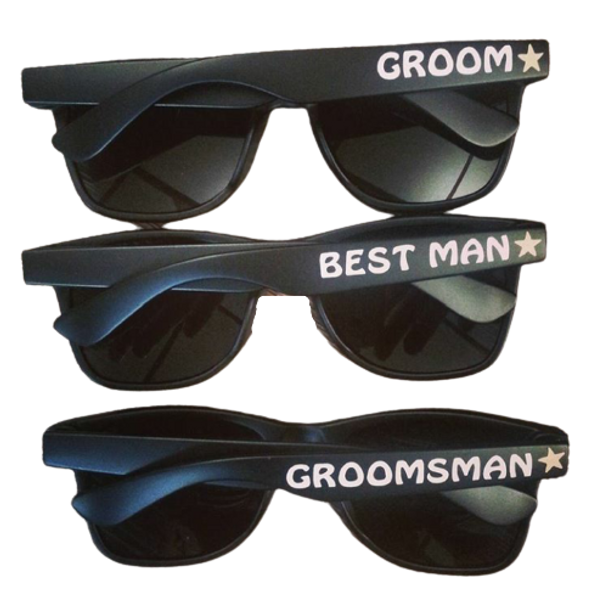 Custom Sunglasses Decal | Personalized Sunglasses Decal |  Wedding Party Favors 15048 (Fonts in Picture Gallery)