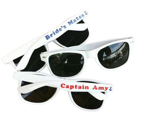 Nautical Custom Sunglasses |  Nautical Party Sunglasses |(Fonts in Picture Gallery)