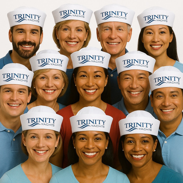 Customized Sailor Hats | Nautical Party Ideas | 100% Cotton With Your Custom Message Adult Size 22.5" Standard