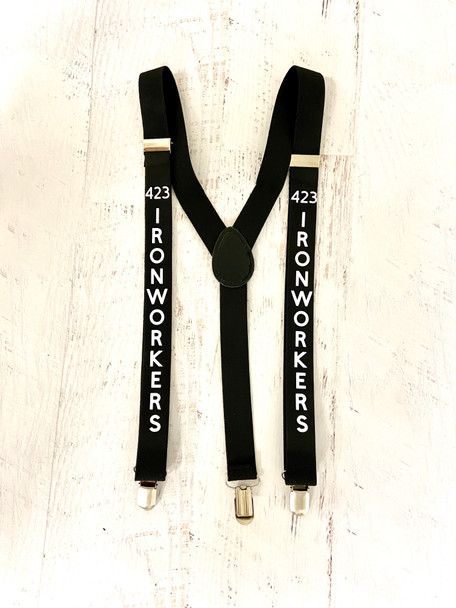 Elastic Suspenders Customized | In Many Colors Adult & Kids Sizes | (Fonts in Picture Gallery)