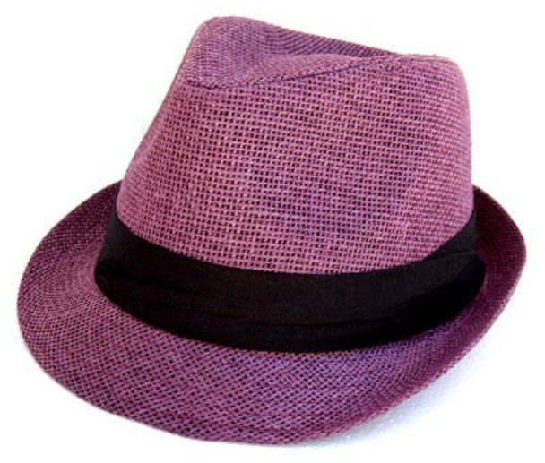 Cuban Tweed Purple Fedora