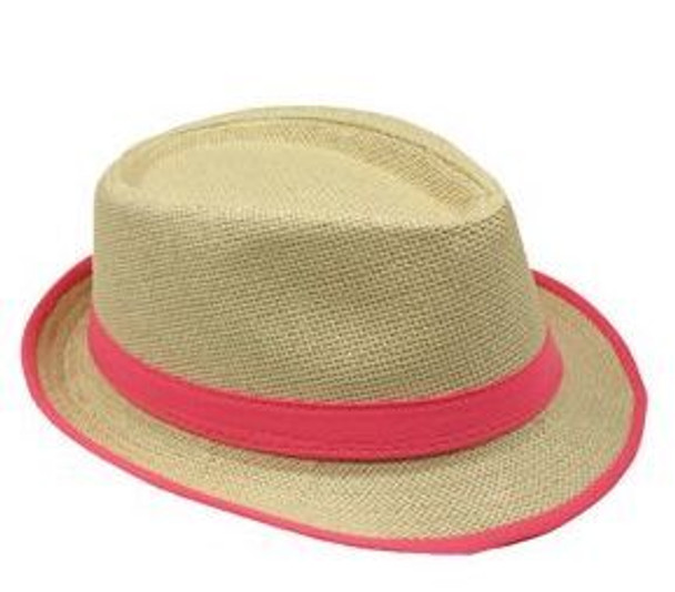Cuban Tweed Tan Pink Band Fedora Cuban Tweed Tan Pink Band Fedora