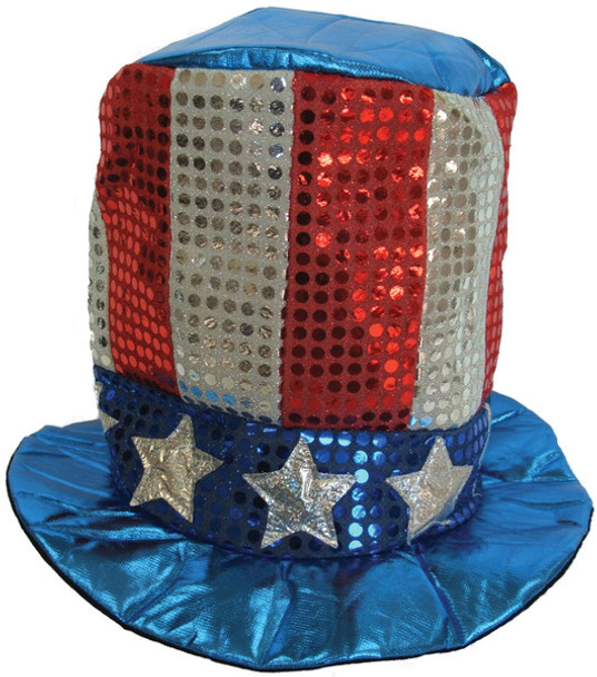 12 PACK Uncle Sam Glitter Top Hat 1355DZ