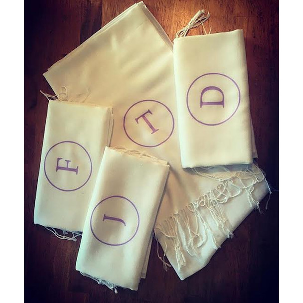 Monogrammed Pashmina | Wedding Shawls |  Bridesmaid Shawls | Scarf   28" x 78" (Fonts in Picture Gallery)