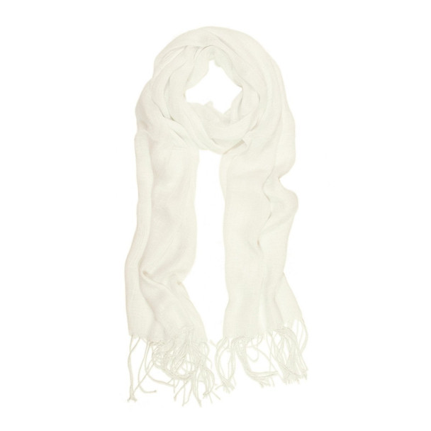 Wholesale White Scarf Bulk Viscose Scarf 12PK 2043D