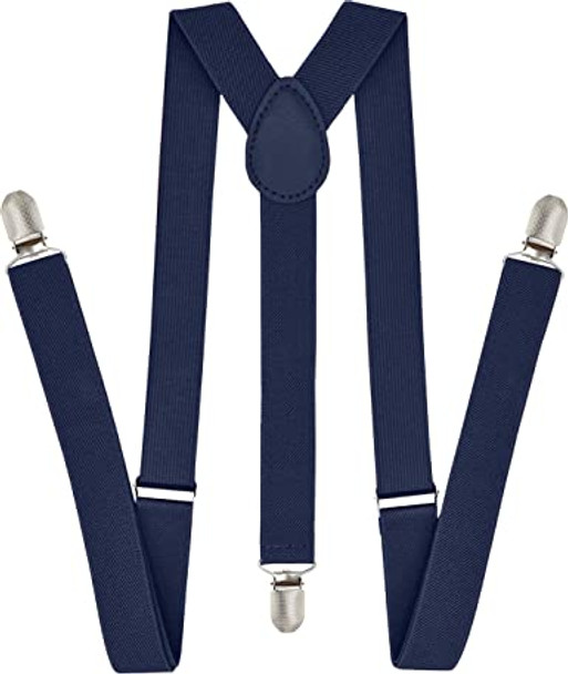 Navy Blue Suspenders Bulk Wholesale Clip On Elastic 12 PACK 1200ND