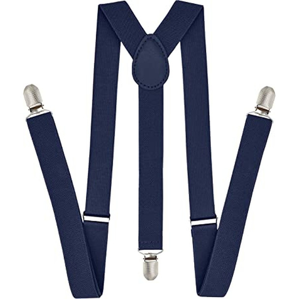 Navy Blue Suspenders Bulk Wholesale Clip On Elastic 1200ND