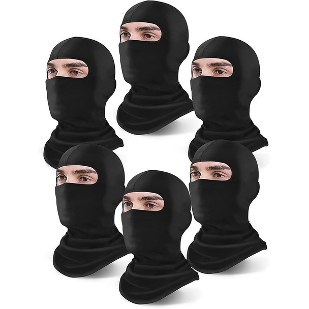 12 PACK Face Mask Black One Hole 3053D