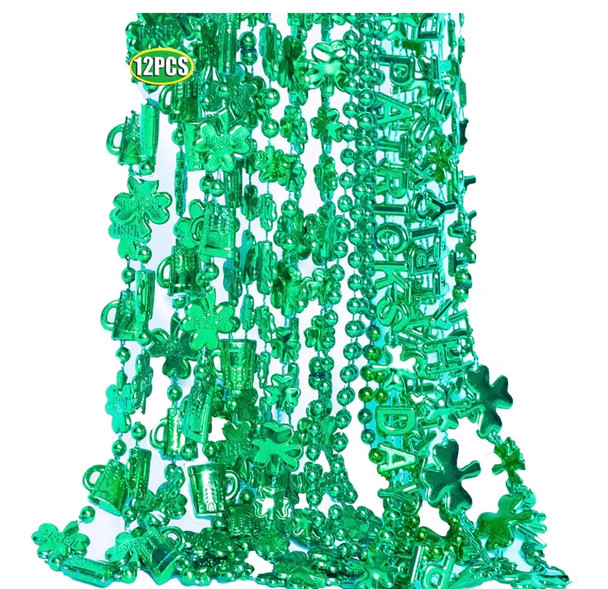  St. Patricks Day JUMBO Beads Wholesale | Shamrock Beads | 6693D 12 PACK 