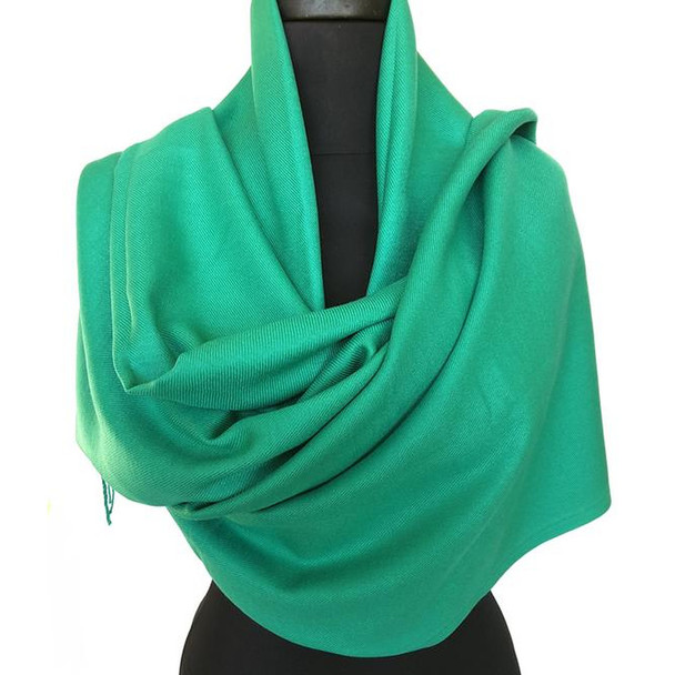 Kelly Green Pashmina Scarf Shawl 100% Fine Wool Mix 20+ Colors  28" x 78" 2118K