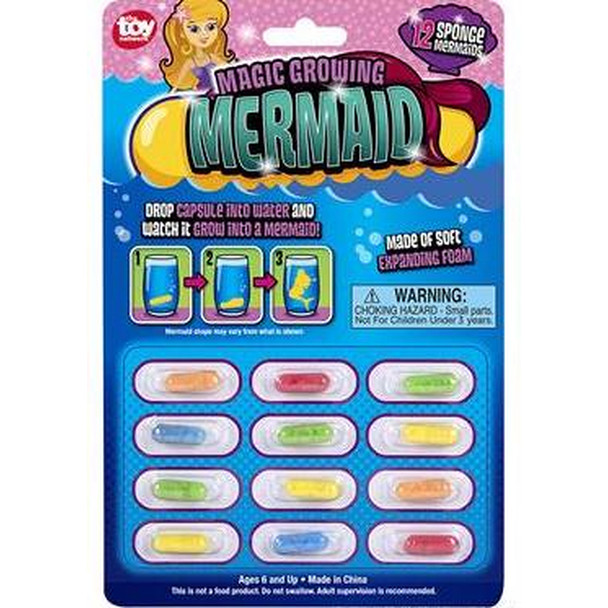 12 PACK CARDED MAGIC GROWING MERMAID CAPSULES M2009