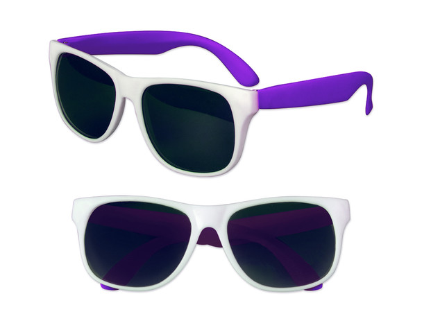 White Sunglasses Purple Legs 12 PACK Party Favor Quality 420
