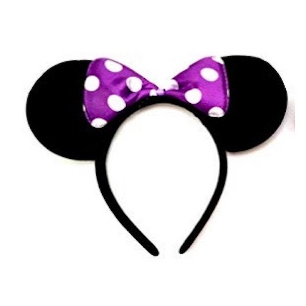 Minnie Ears w/ Purple Polka Dot Bow | 15003MPUR